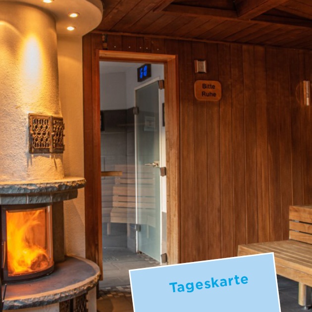 Das Foto zeigt unsere Kaminsauna von innen