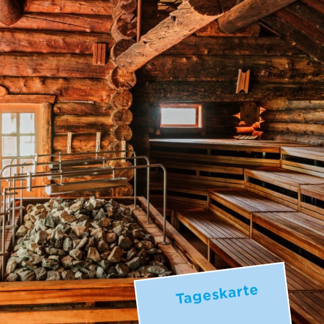 Das Foto zeigt unsere Lapplandsauna von innen