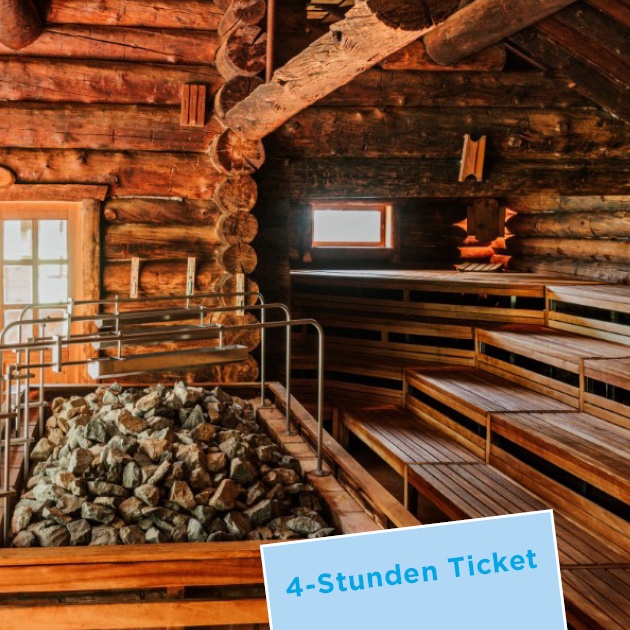 Das Foto zeigt unsere Lapplandsauna von innen