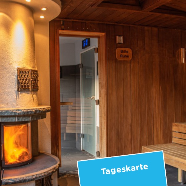 Das Foto zeigt unsere Kaminsauna von innen